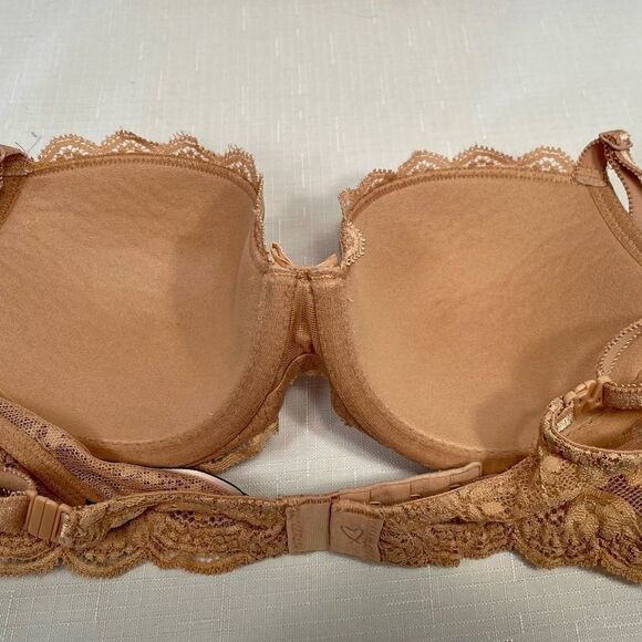 TAUPE VICTORIA’s SECRET DREAM ANGELS LINED DEMI BRA 32C - Picture 4 of 7